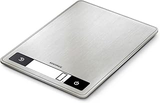 Soehnle Page Profi 200, digitale Küchenwaage silber aus Edelstahl, Gewicht bis zu 15 kg (1-g-genau), Haushaltswaage mit patentierter Sensor-Touch-Funktion, elektronische Waage inkl. Batterien