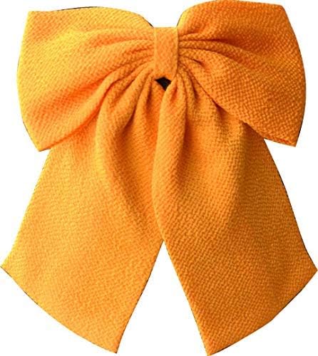 Amazon Co Jp ミュゼ 袴 髪飾り リボン ちりめん はいからさんリボン シンプル 黄色 服 ファッション小物