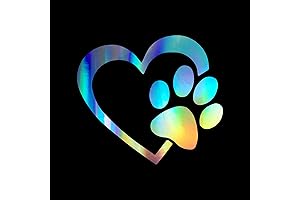 Heart with Dog Paw Car Decal: A Tail-Wagging Accessory