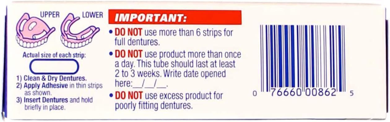 Fixodent Denture Adhesive Cream Original 0.75 oz (Pack of 8) : Beauty & Personal Care