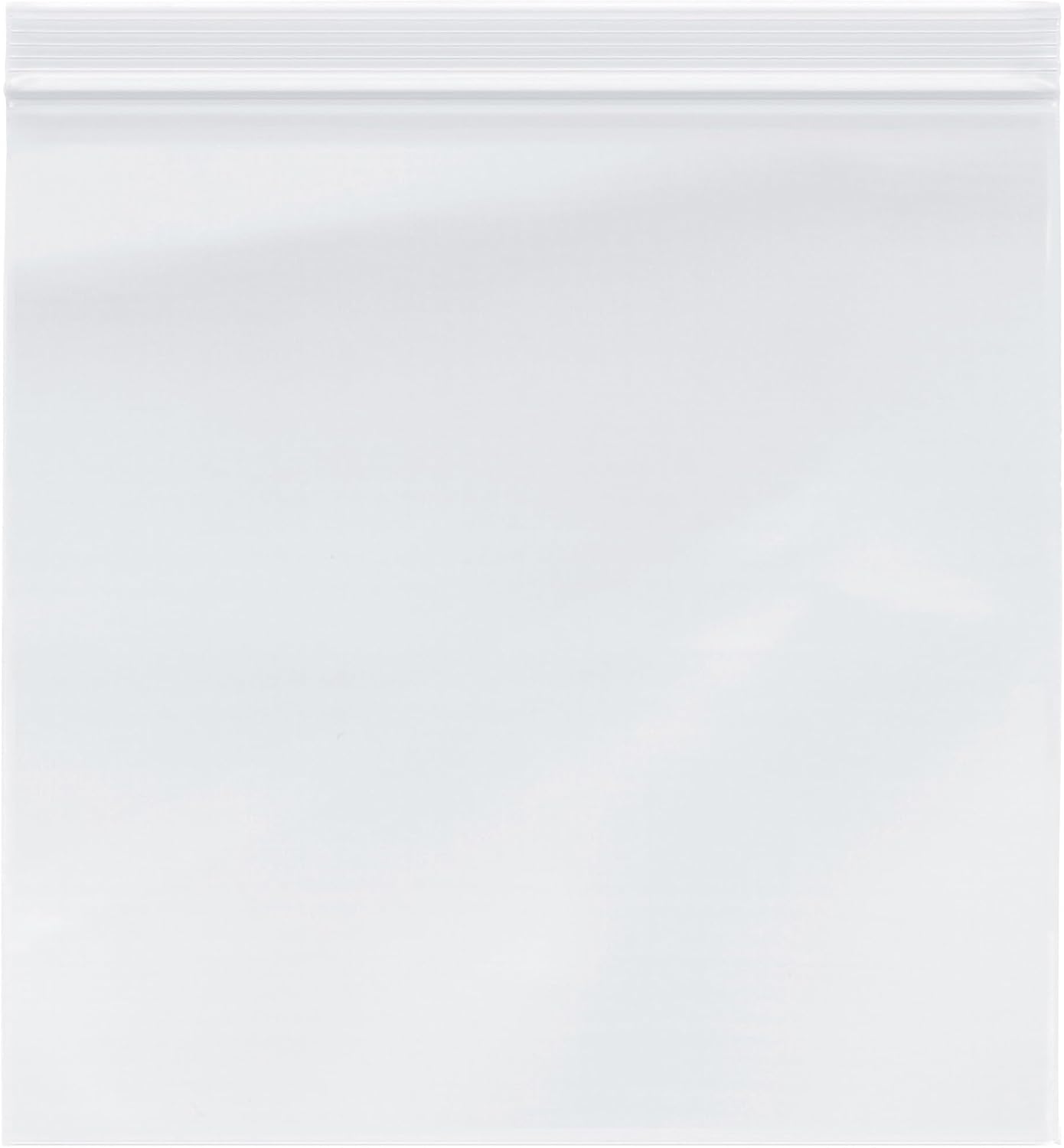 Plymor 10" x 10" (Pack of 100), 2 Mil Zipper Reclosable Plastic Bags