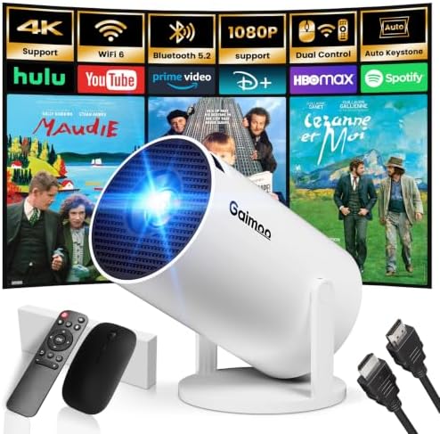 Vidéoprojecteur 2026 Upgraded Supporte 4K 1080P WiFi 6 Bluetooth ...