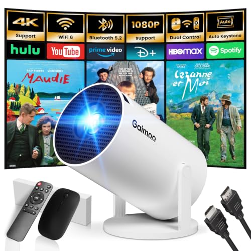 Proyector Portátil 2026 Modelo Soporte 4K 1080P WiFi 6 Bluetooth 5.2