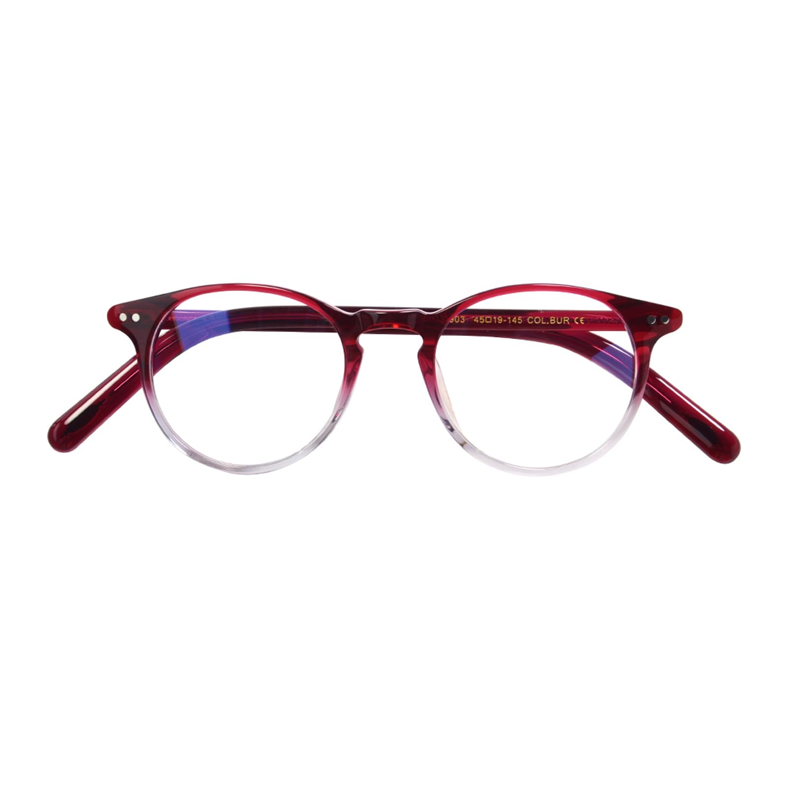 Vintage Round Eyeglasses Unisex Handmade Acetate Circle Rim Glasses