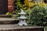 gartendekoparadies.de Japońska pagoda z ośmioma oknami, kamienna latarnia, wys. 40 cm, 11 kg, szara, odporna na mróz z odlewu kamiennego, do użytku na zewnątrz