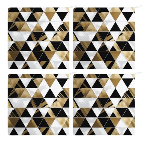 Serviette à main en microfibre au design géométrique triangle doré chic - 4