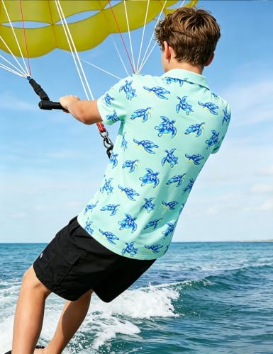 Cuddomper Boys Polo Hawaiian Shirt Size 11-12 Short Sleeve Golf Clothes - image 5