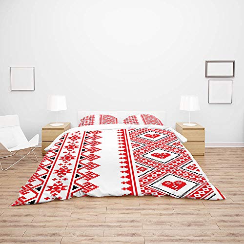 Housse de couette folklore ukrainien avec 2 taies d'oreiller pour lit double - 4