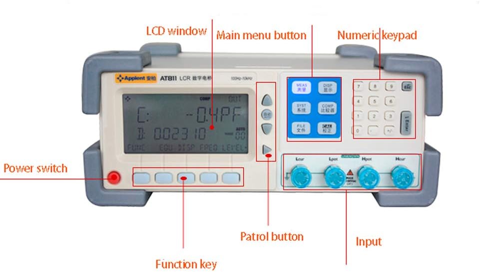 AT811 Digital LCR Meter Precision Digital LCR Bridge Accuracy 0.2% 100Hz 120Hz 1kHz 10kHz