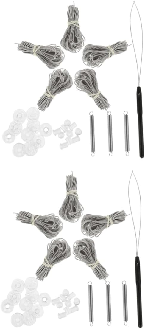 2 Sets Rv Pleated Window Shade Repair Kit of Restringing Accessories Includes Cords Retainers Bushings Springs and Threading Tool for Complete Sun Protection