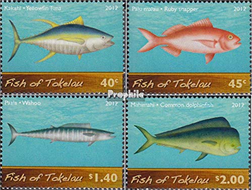 Prophila Collection Tokelau 428-431 (Completa Edizione) 2012 Pesci marini (Francobolli per i Collezionisti) Acqua Animali