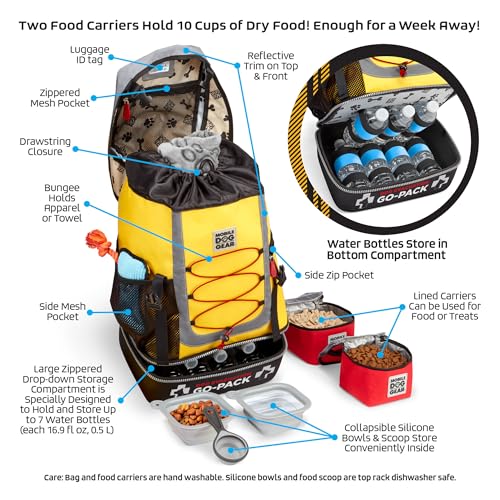 Mobile Dog Gear, Mochila para evacuação de cães – Mochila de luxo + suprimentos de emergência – Kit