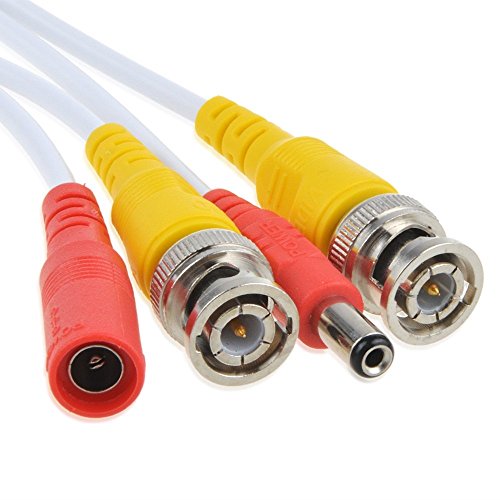 ABLEGRID 65ft White BNC Extension Power Cable Cord Lead for Samsung Wisenet SDC-89440BFN Camera