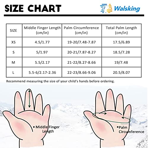 Walsking Kids Mittens Winter Waterproof, Ski Toddler Boys Girls Snow Warm Snowboard Gloves (Pink, Small(Fits: 4~6Years Old)) #TOP6