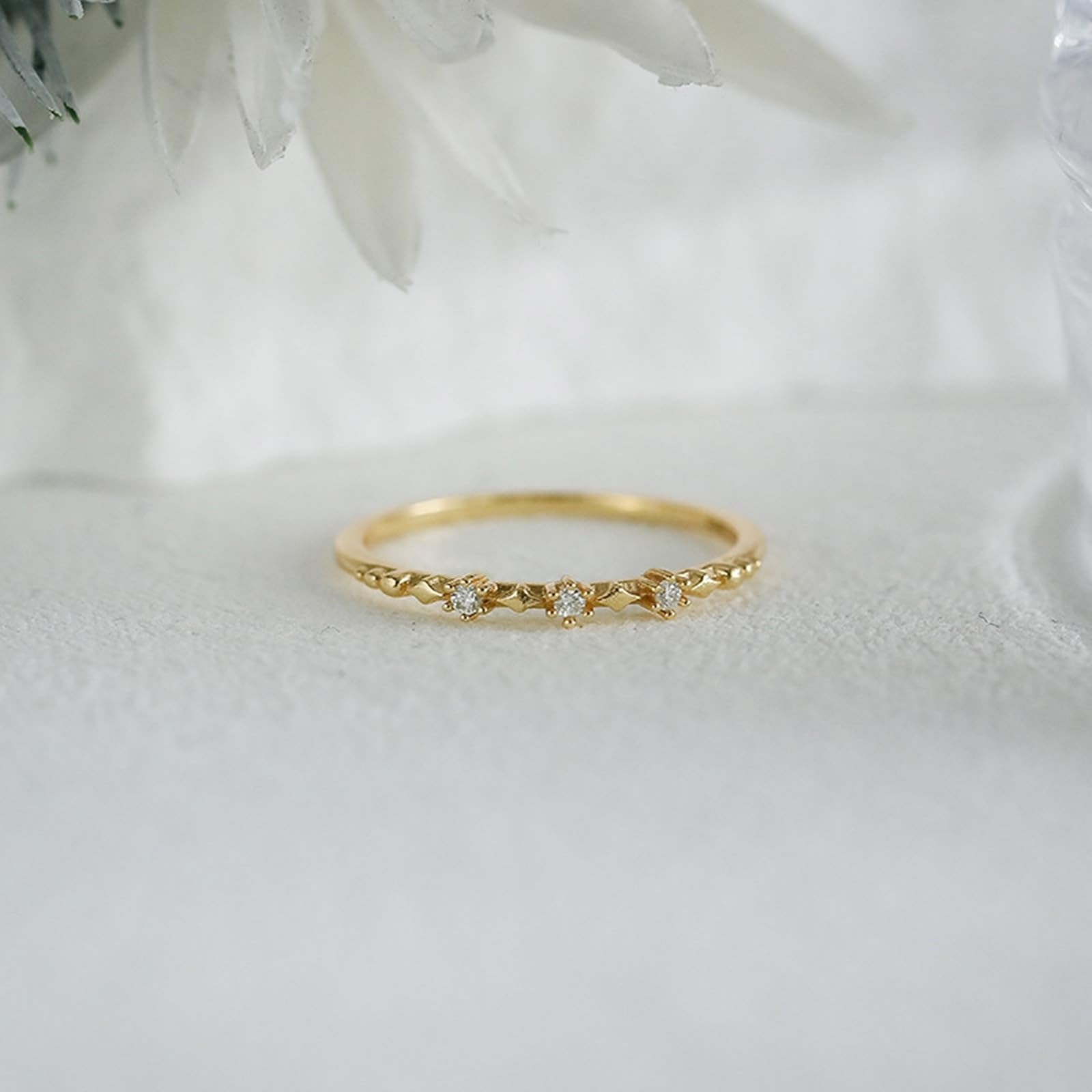 Anillo de compromiso de oro de 9 K/14 K/18 K con diamante, forma de filigrana retro