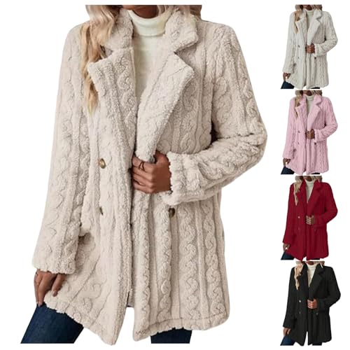 Womens Fleece Jacket Oversized Sherpa Coats Lapel Open Front Cardigans Fuzzy Loose Jackets Winter Warm Outwear4