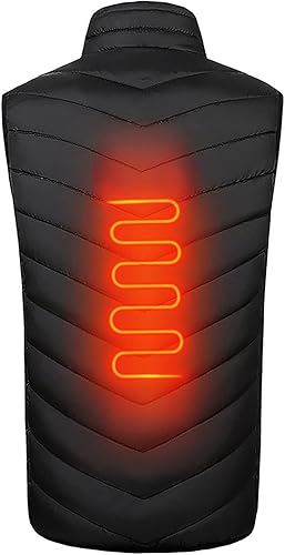 Miniatura 7 de Chaleco térmico para mujeres y hombres, chaleco de calefacción recargable, ligero, para invierno, cálido, sin mangas, sin batería