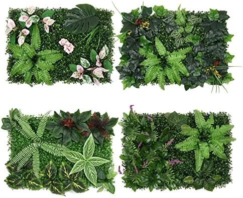 Lecerrot Realistische Künstliche Grüne Pflanzen Paneele, Garten