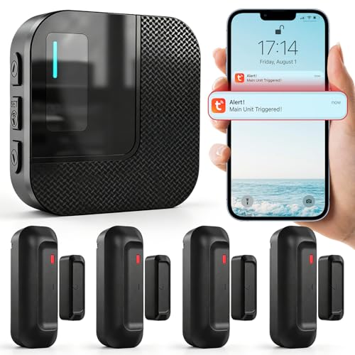 SanJie WiFi Door Chime, Door Alarm Sensor