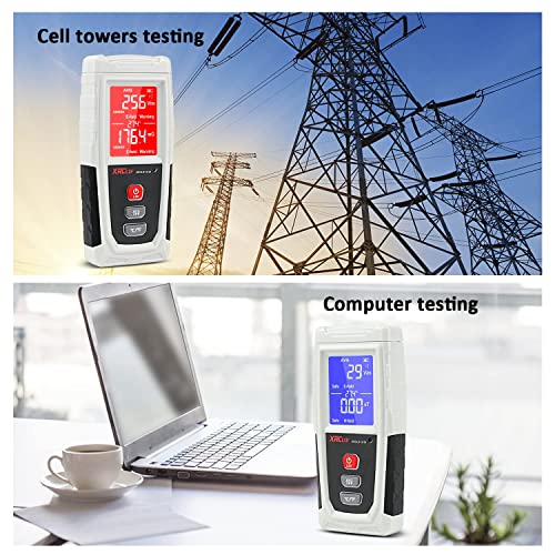 EMF Messgerät, XRCLIF Digitaler elektromagnetischer Strahlungsdetektor, Handheld EMF Tester für Zuhause/im Freien, Geisterjagdausrüstung, Elektrischer Feld-/Magnetfeldmonitor mit LED & Tonalarm