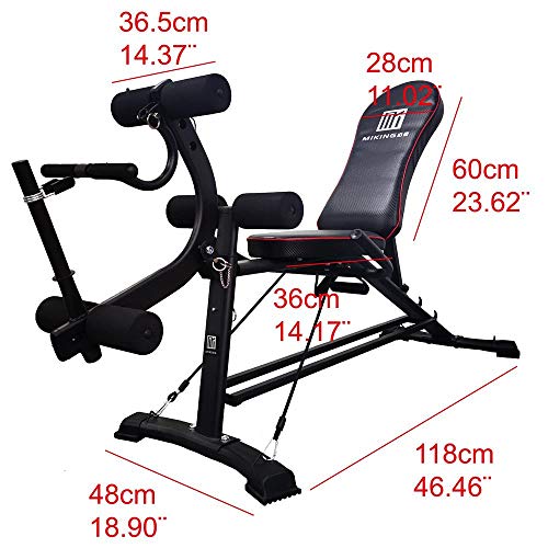 EASY BIG Multifunctional Weight Bench, Adjustable Strength Training Bench for Home Gym Full Body Workout Equipment (Black)