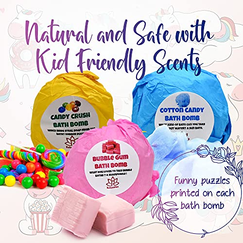 3 Natural Handmade Bath Bombs For Kids With Pony Toys Inside - Cool Surprises For Girls, Boys, Teens - Handmade In Usa #TOP5