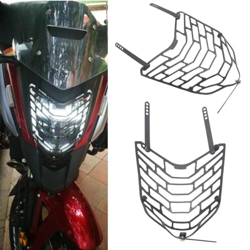 Grille phare moto NC750X cache protection acier noir de précision - 2
