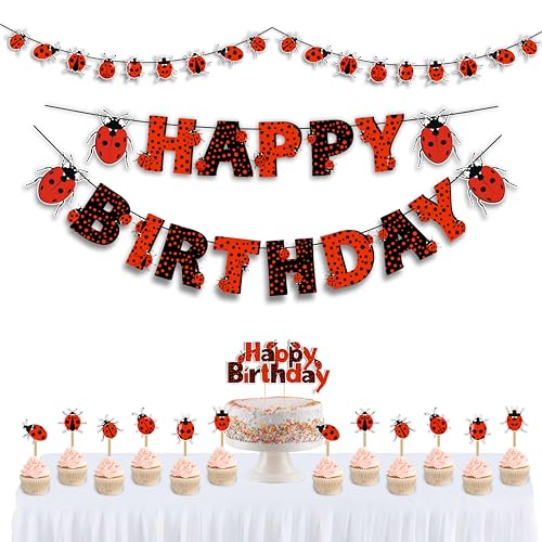 Fournitures de fête d'anniversaire coccinelle pack complet de vaisselle