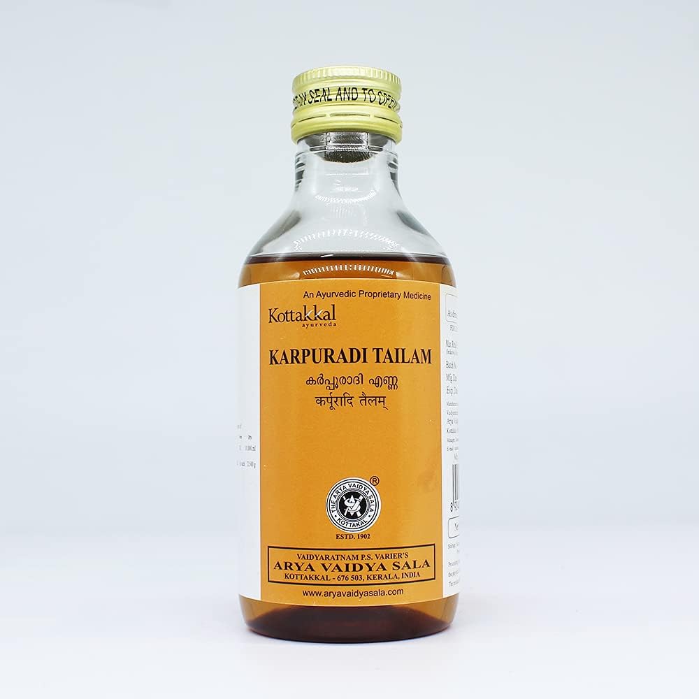 Karpuradi Tailam-200ML, (Pack Of 1), Of Arya Vaidya Sala Kottakkal and get Golden Oldie Herbs®, Sukanthi Pills-1gm