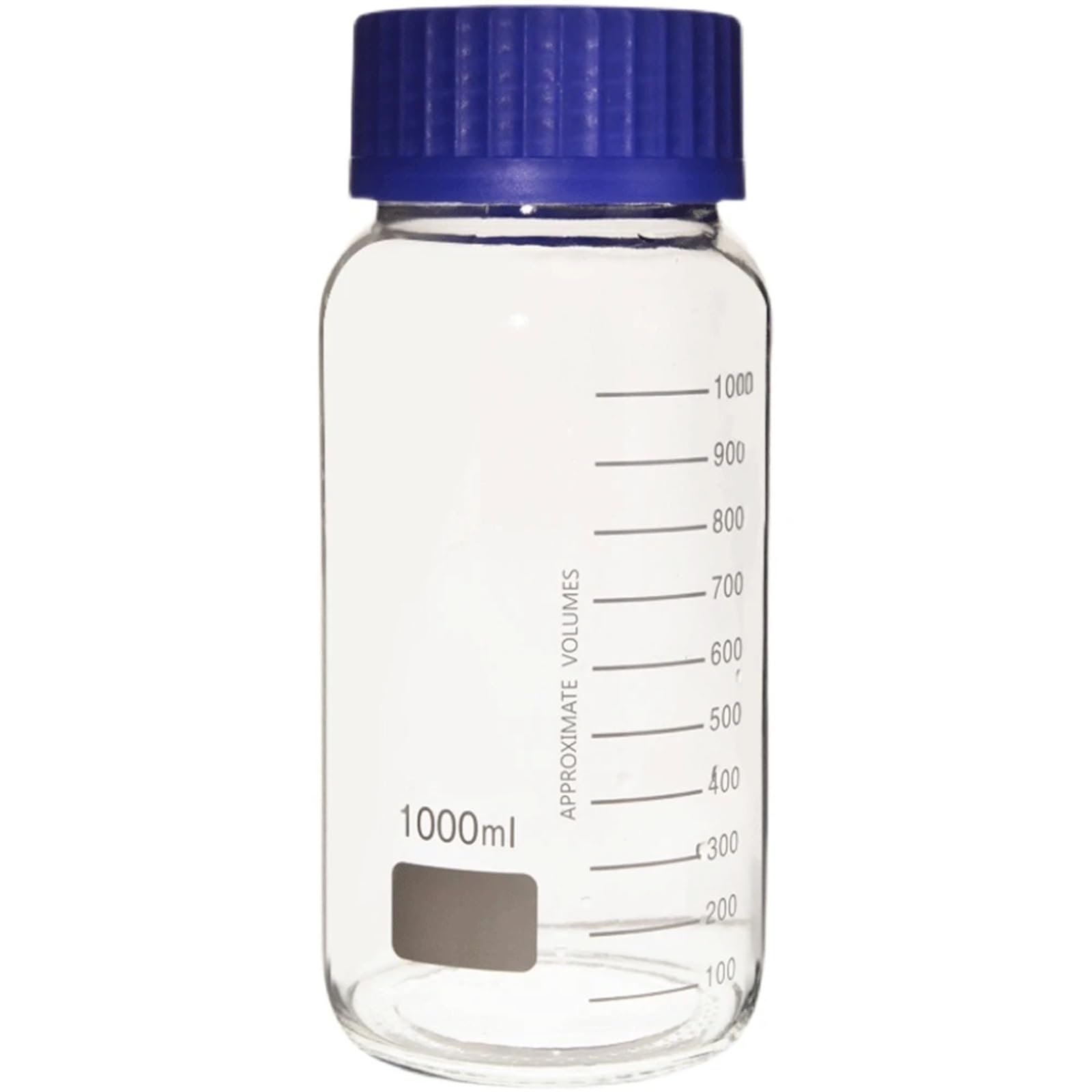250/500/1000ml GL80 boca ancha tapón de rosca azul botella de reactivo cristalería labrotaria experimento químico(1000ml)