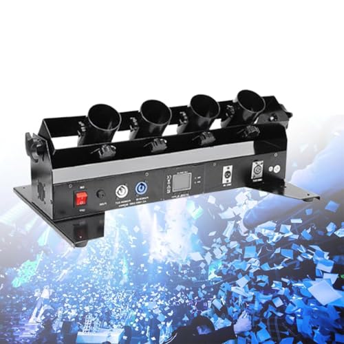 Máquina De Confeti Profesional, Lanzador De Confeti Eléctrico con Control Remoto, Máquina De Confeti De 4 Disparos para DJ, Fiestas, Discotecas, Bodas, Escenarios