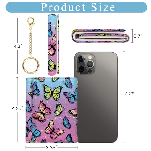 Image of Jogjam Womens Wallet, Butterfly Small Slim RFID Blocking Card Wallets, Cute Trifold PU Leather Card Holder Wallet Organizer, Mini Pocket Cash Wallet with 7 Card Slot ID Window for Girls Ladies