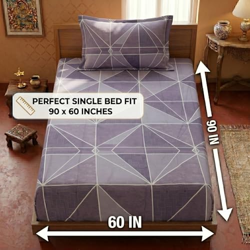 Image of Mafatlal 125 GSM Merino Single Size Bedsheet with Pillow Cover | 90 x 60 Inches | Soft, Breathable & Lightweight | Wine