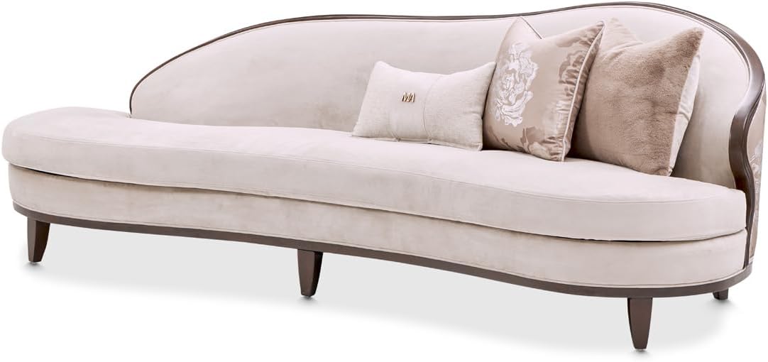 MICHAEL AMINI Camellia Field Asymmetrical Velvet Sofa in