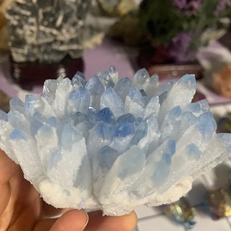 青い水晶のクラスター 天然石 鉱物 パワーストーン クリスタル レア