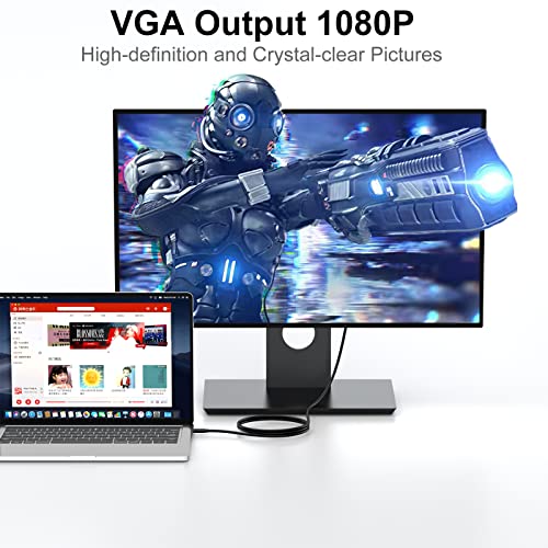 Uv-Cable Usb C To Vga Cable 3Ft, Usb Type-C To Vga Male Cable Adapter [Thunderbolt 3] Compatible Converter Forimac, Macbook Pro, Macbook Air, Surface Book 2, Chromebook And More And More #TOP2