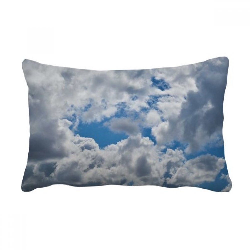 Coussin lombaire nuages blancs ciel bleu 40x60 cm pour canapé
