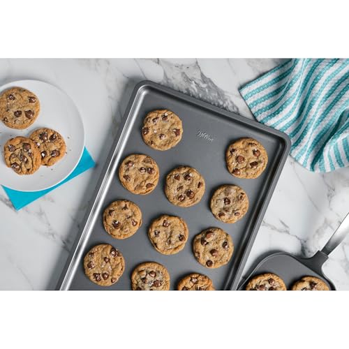 Wilton Silver Non Stick Large Baking Sheet, Cookie and Roasting Pan for Sheet Pan Meals, Made without PFAS, Even Heating, 17.25 x 11.5 Inch by Wilton - Image 3