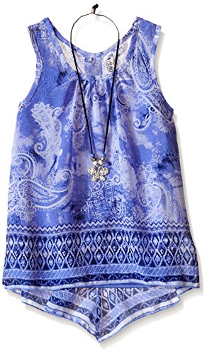 Beautees Girls' Printed Tank Top and Necklace