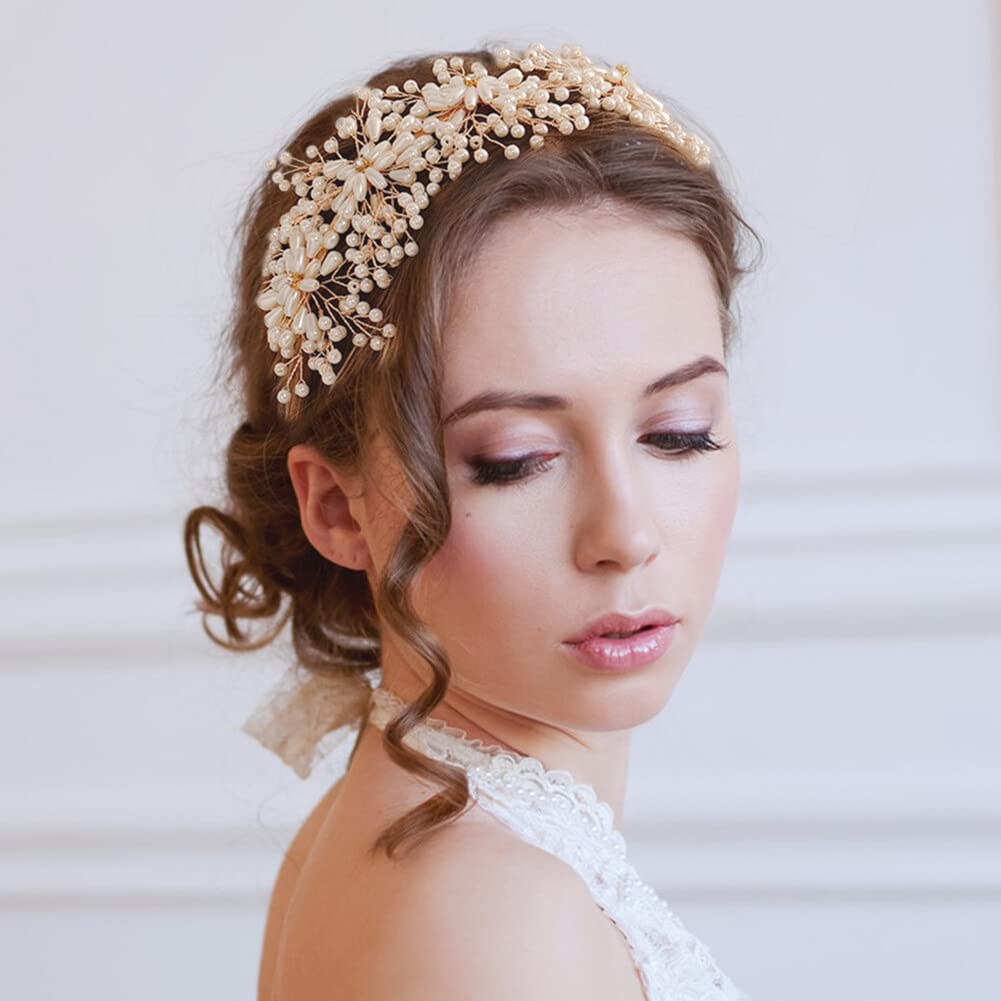 Amazon.com: Crystal Tiara, Golden Vintage Handmade Beaded  display picture 1