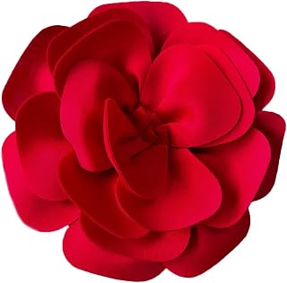 Handmade Large Flower Brooch Pin for Women Girls Fashion Dainty Layered Fabric Camellia Flowers Corsage Boutonniere Brooches Lapel Pins Elegant Wedding Holiday Party Dress Accessories 12inch
