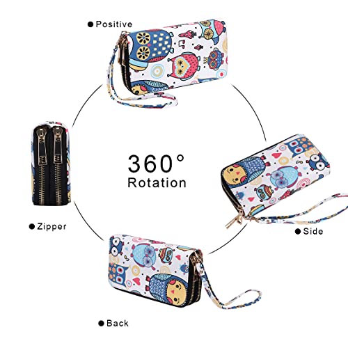 Image of XEYOU Double Zipper Long Clutch Wallet Cellphone Wallet for Women with Removable Wristlet Strap for Credit Card, Cash, Coin, Bill