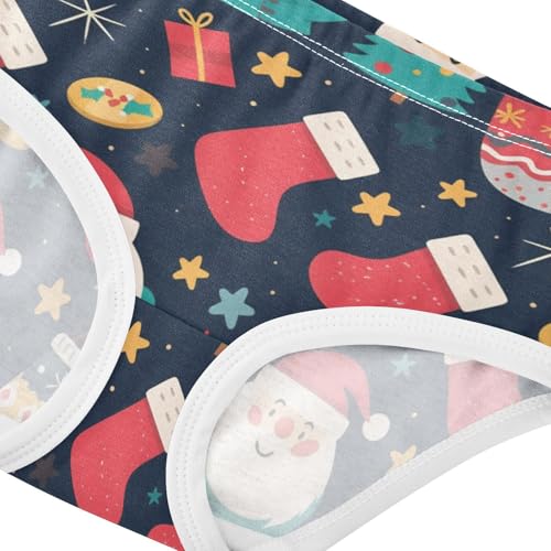 Stockings Christmas Girls' Stretchy Triangle Panties Breathable Underwear for Toddler Girls in Sizes 2T,3T, 4T, 5T, 6Y and 8Y4
