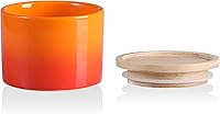 Vista 85 de SWEEJAR – Recipiente de cerámica para almacenamiento de alimentos, recipientes apilables con tapa hermética de madera para servir café molido, té