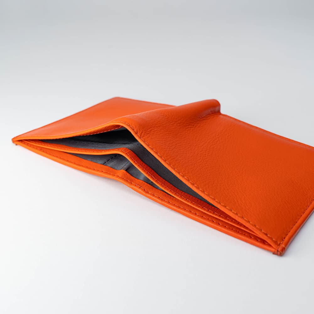 Portatessere Cartier in Pelle per Uomo | Vera Pelle Made in Italy | Colore Arancione