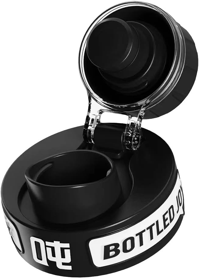 Insulated Stainless Steel Water Bottle for Sports and Travel, BPA-Free,Bottled joy with strap (black, 32 oz)