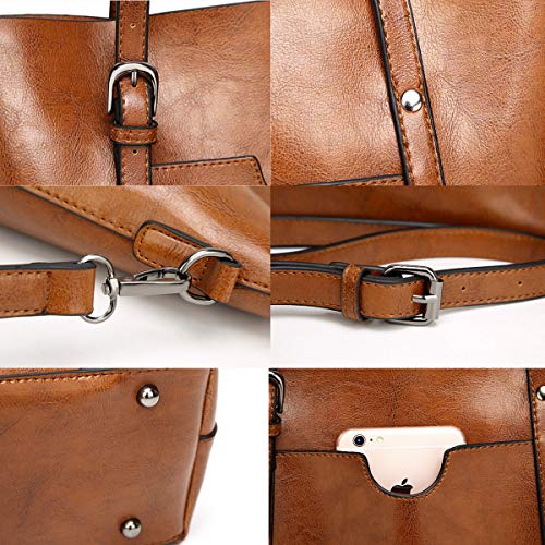 Bolso para mujer con asas y bandolera de cuero PU miniatura 5