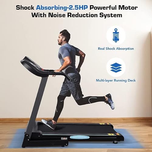 Automatic Incline Treadmill 12-Levels Treadmills Foladable Electric Motorized Running Machine Exercise Equipment 2.5Hp Treadmill Running Walking Machine Work For Home Fitness Workout Use #TOP3