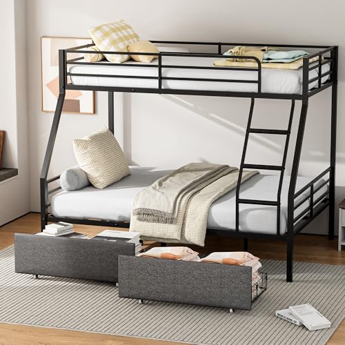 Mixcous Bunk Beds Twin Over Full Size, Heavy Duty Bunk