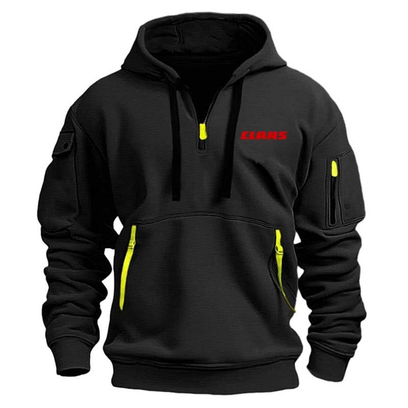 Niuwiwyi Herren-Sweatshirts, CL_AAS Kapuzenpullover Mit Halbem Reißverschluss, Große Größen, Lässiger Warmer Pullover, Herbst-Winter-Langarmjacke,XL,Black